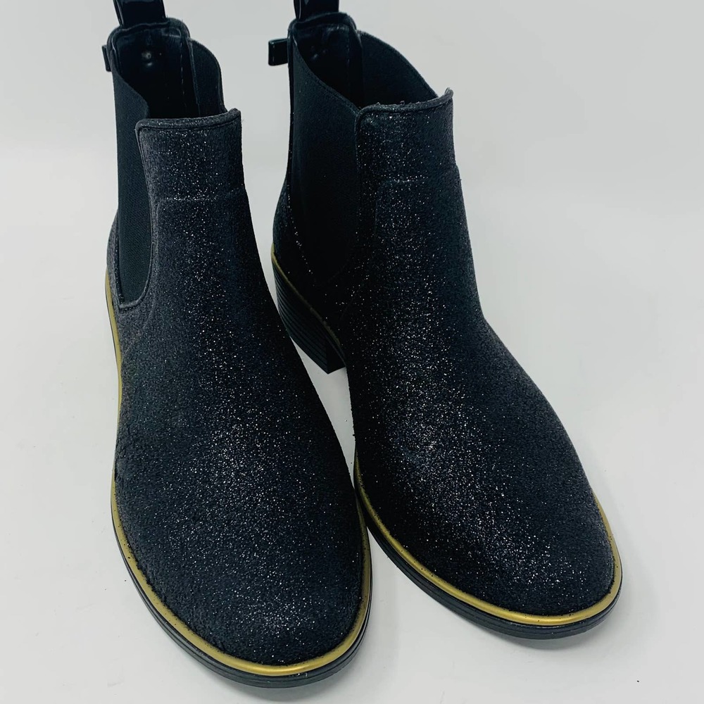 Kate Spade Sedgewick Short Rain Boots Glitter Black Size 8